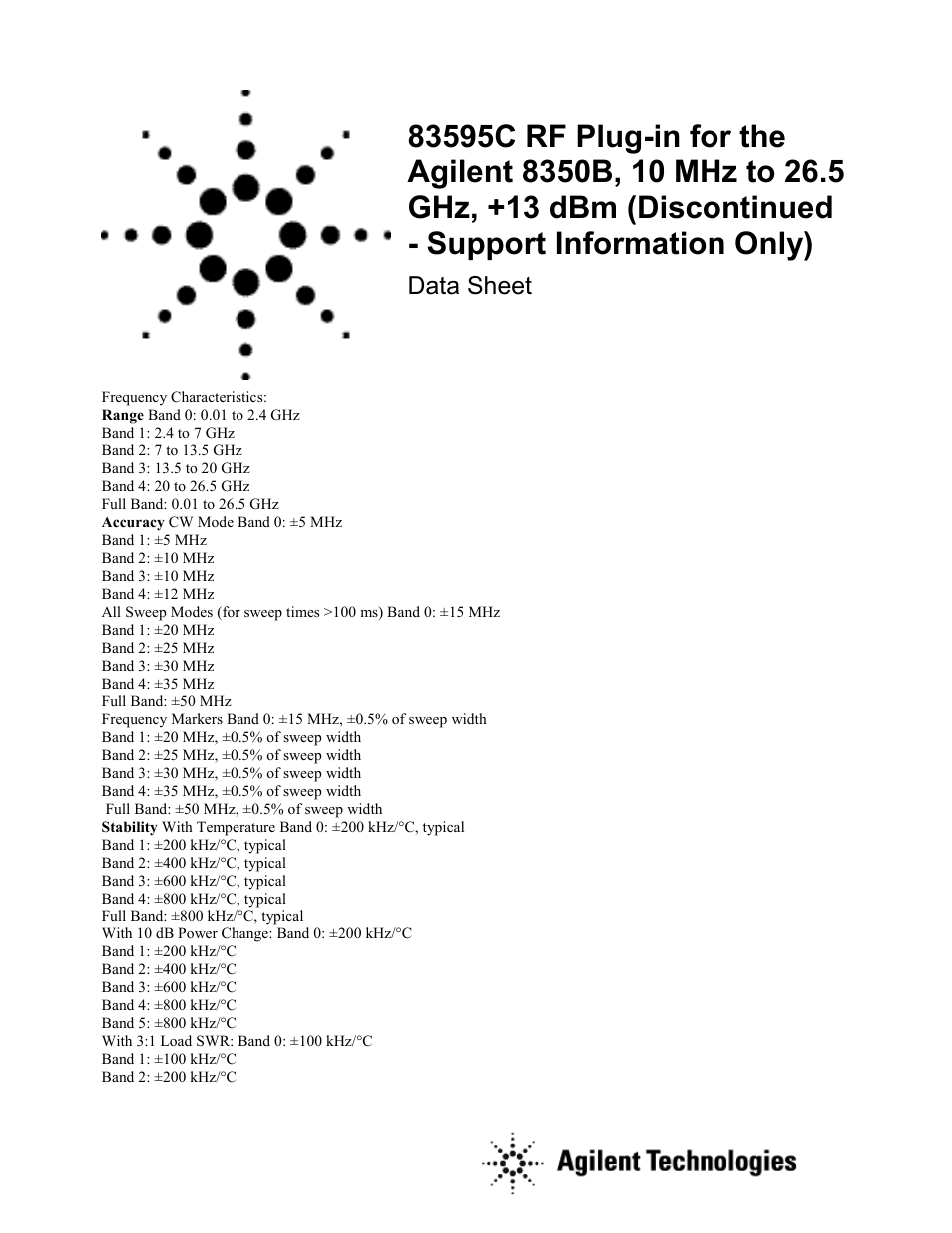 Atec Agilent-83595C User Manual | 2 pages