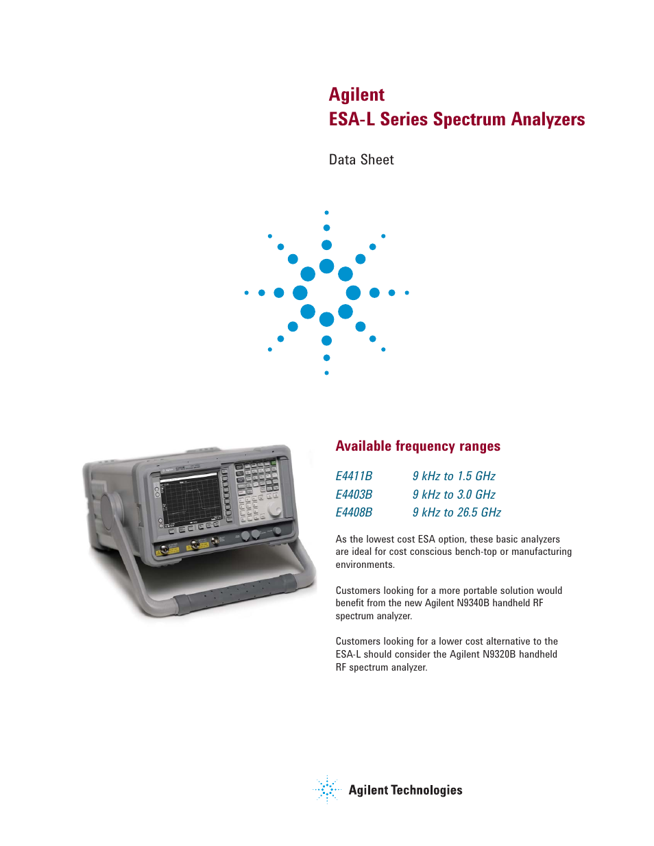 Atec Agilent-E4408B User Manual | 15 pages