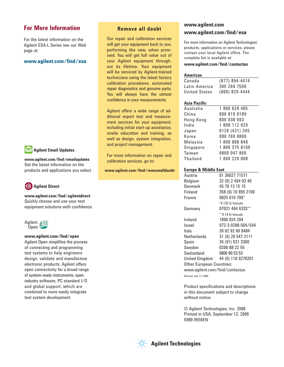 For more information | Atec Agilent-E4408B User Manual | Page 15 / 15