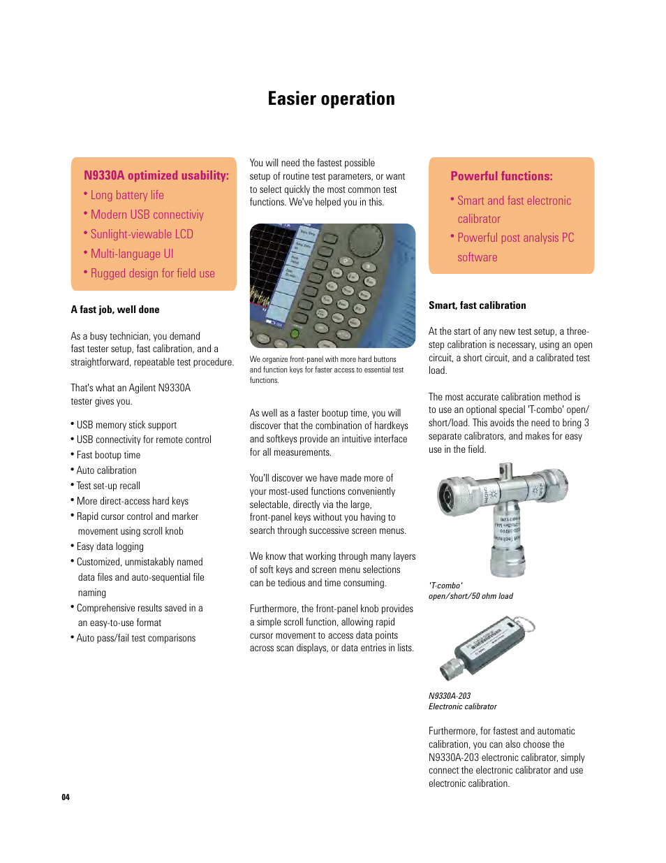 Easier operation | Atec Agilent-N9330A User Manual | Page 4 / 12