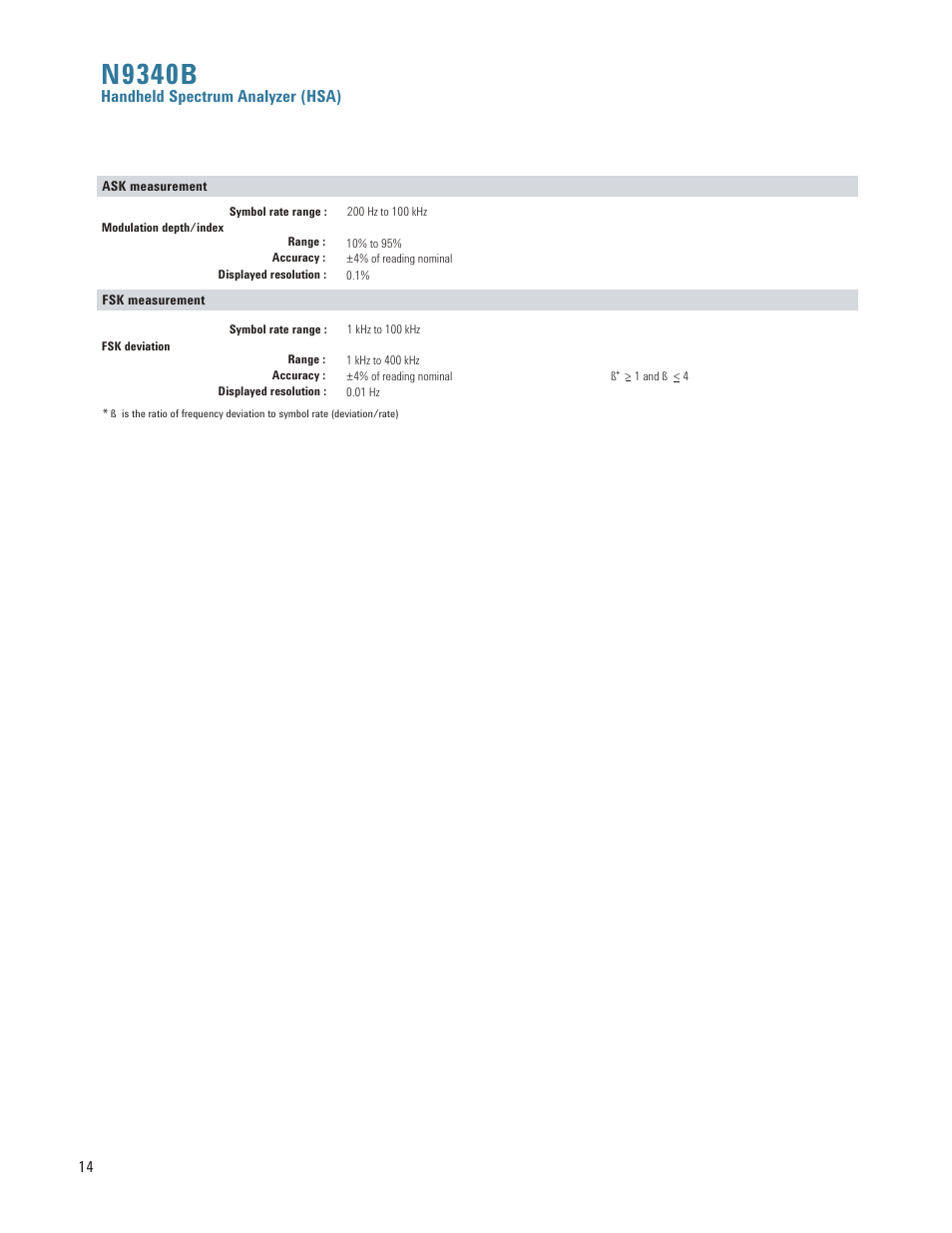 N9340b | Atec Agilent-N9340B User Manual | Page 14 / 16