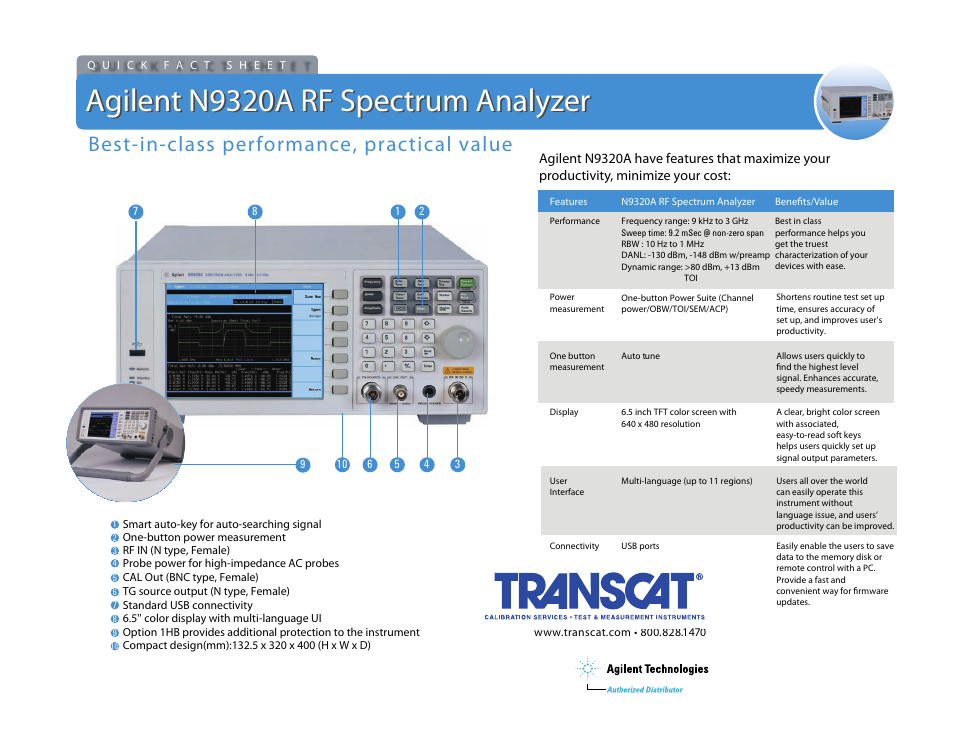 Atec Agilent-N9320A User Manual | 2 pages