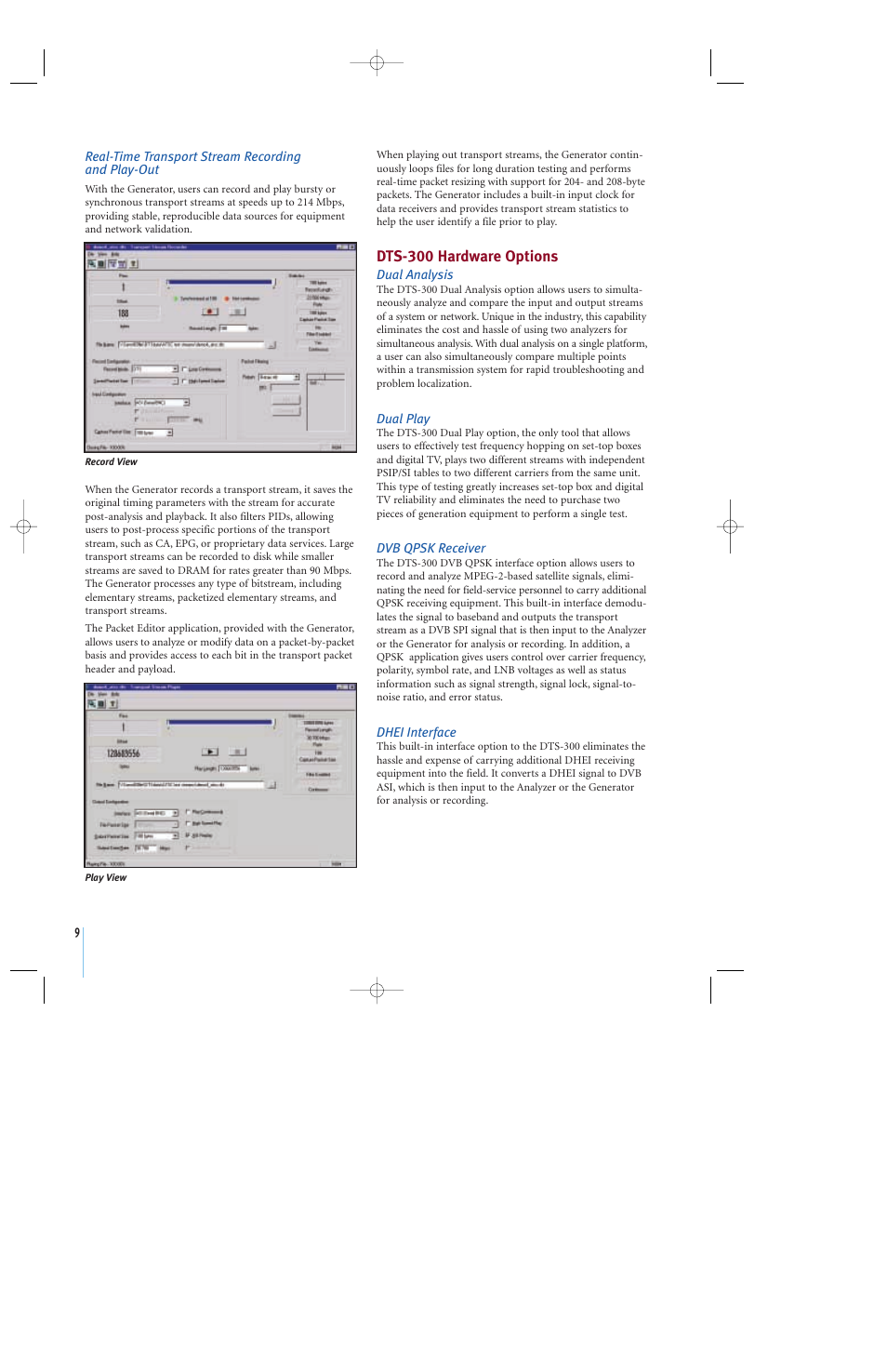 Dts-300 hardware options | Atec Acterna-DTS300 User Manual | Page 10 / 12