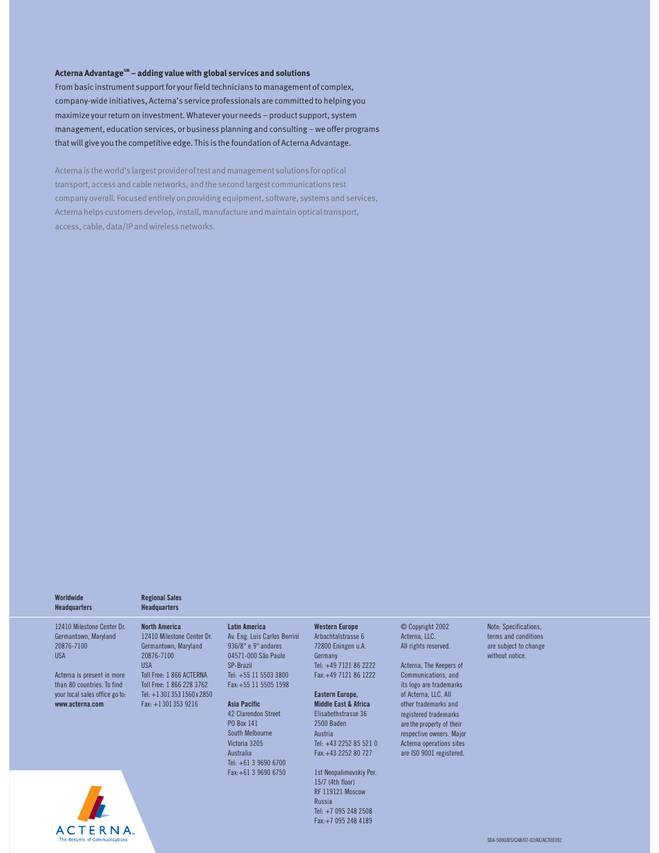 Atec Acterna-JDSU-SDA-5000 User Manual | Page 12 / 12