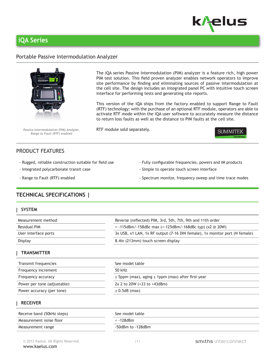 Atec Kaelus-IQA Series User Manual | 2 pages