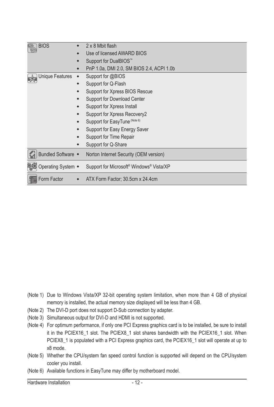 GIGABYTE GA-MA790GPT-UD3H User Manual | Page 12 / 104