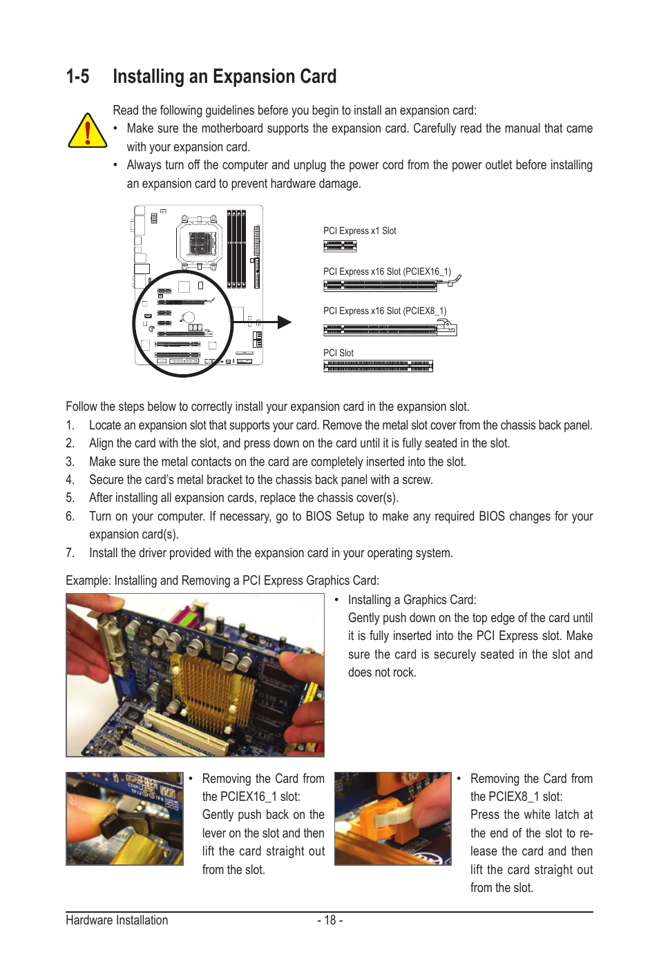 5 installing an expansion card | GIGABYTE GA-MA790GPT-UD3H User Manual | Page 18 / 104