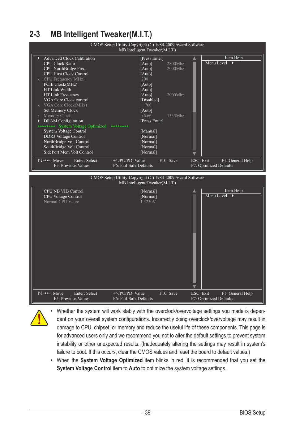 3 mb intelligent tweaker(m.i.t.), 39 - bios setup | GIGABYTE GA-MA790GPT-UD3H User Manual | Page 39 / 104