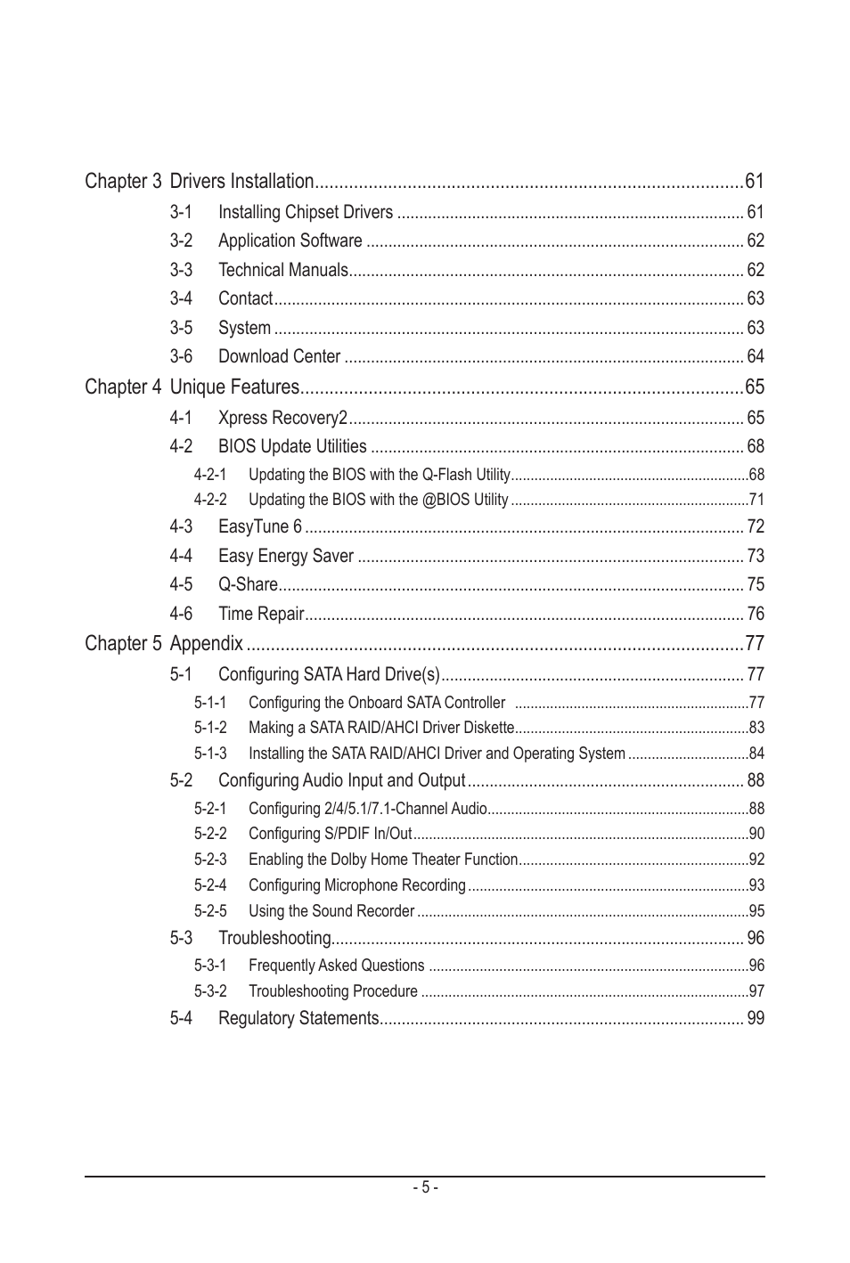 GIGABYTE GA-MA790GPT-UD3H User Manual | Page 5 / 104