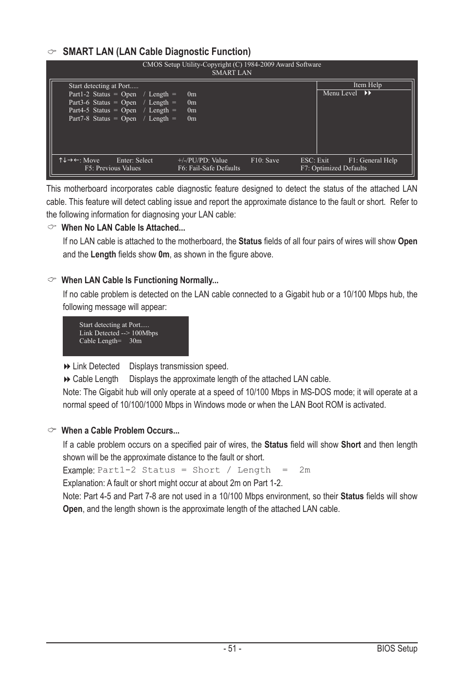 Smart lan (lan cable diagnostic function) | GIGABYTE GA-MA790GPT-UD3H User Manual | Page 51 / 104