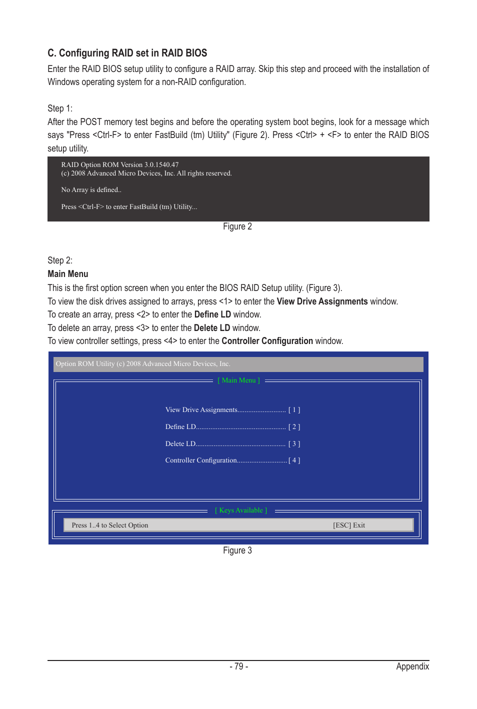 C. configuring raid set in raid bios | GIGABYTE GA-MA790GPT-UD3H User Manual | Page 79 / 104