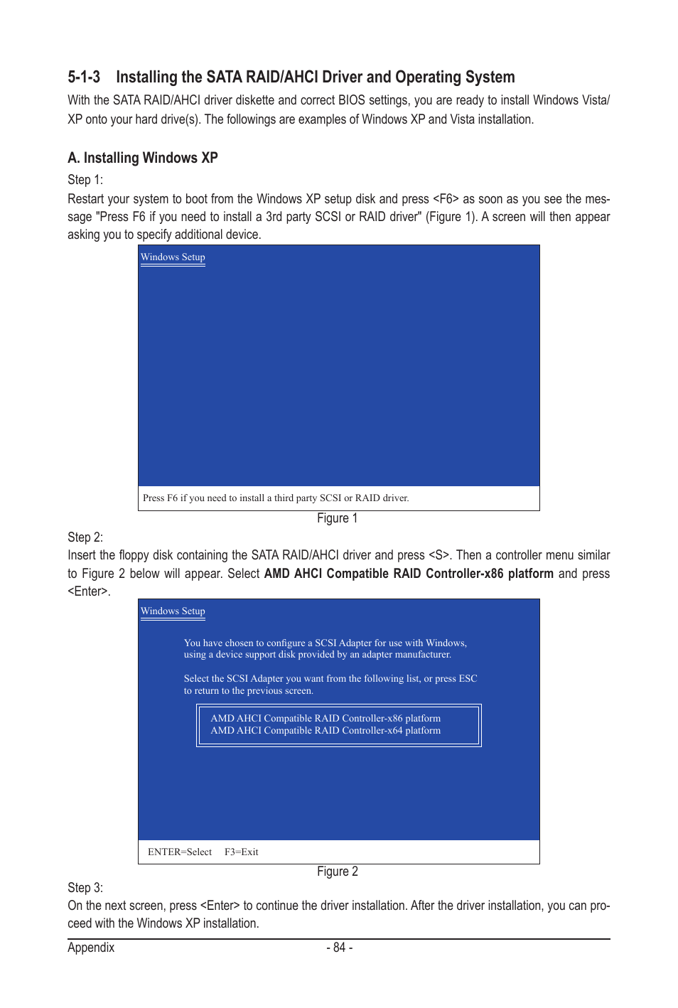 A. installing windows xp | GIGABYTE GA-MA790GPT-UD3H User Manual | Page 84 / 104