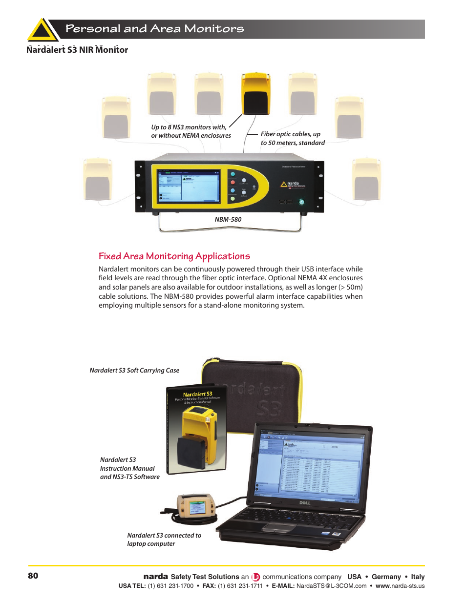 Personal and area monitors, Fixed area monitoring applications | Atec Narda-Nardalert-S3 User Manual | Page 4 / 6