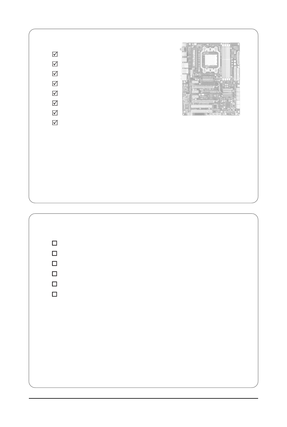 Box contents, Optional items | GIGABYTE GA-MA790FXT-UD5P User Manual | Page 6 / 112