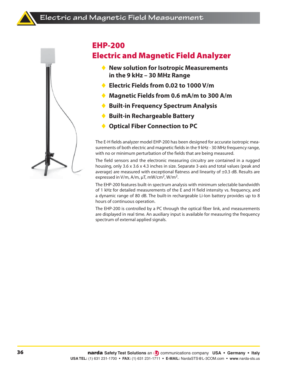 Atec Narda-EHP-200 User Manual | 3 pages