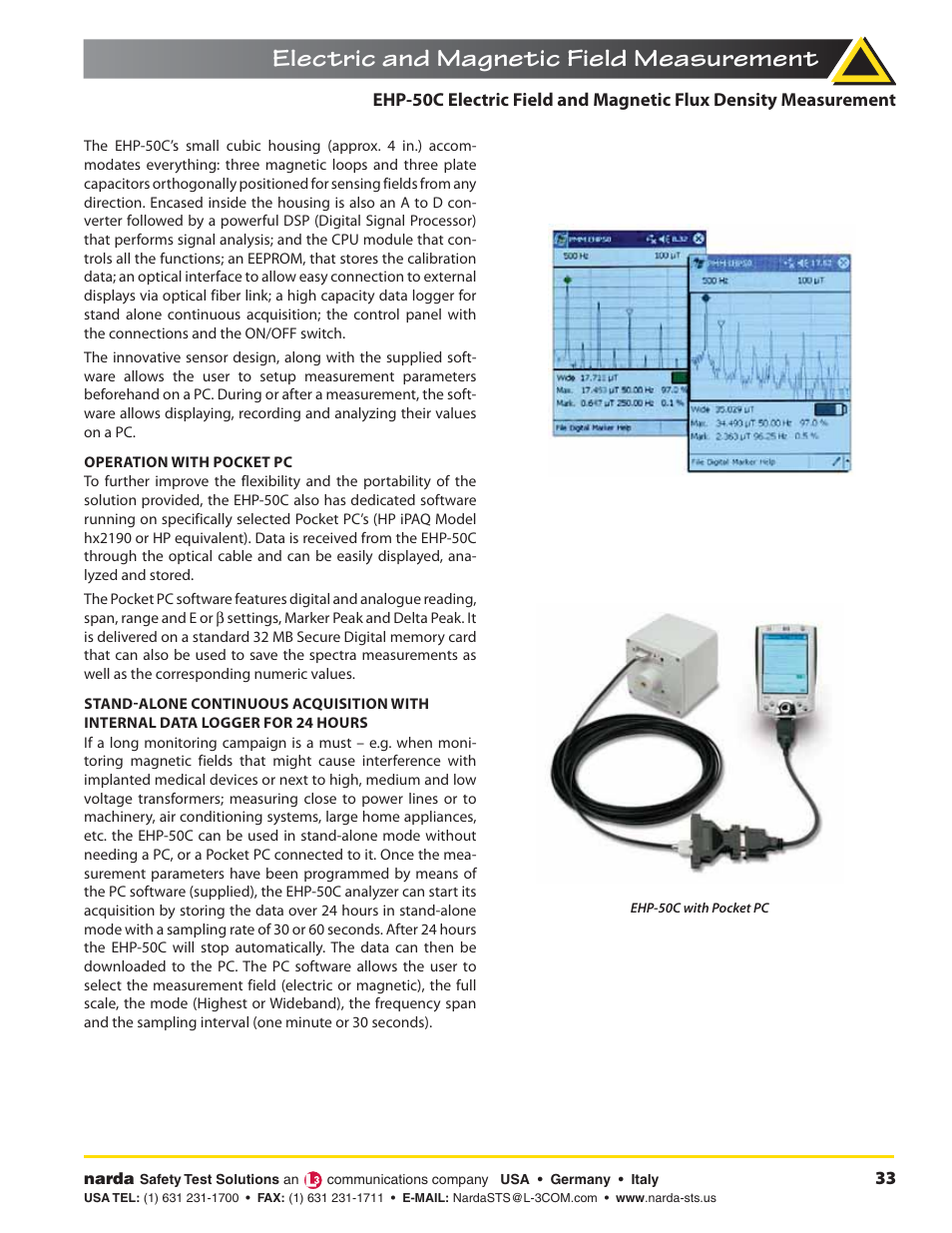 Electric and magnetic field measurement | Atec Narda-EHP-50C User Manual | Page 2 / 4