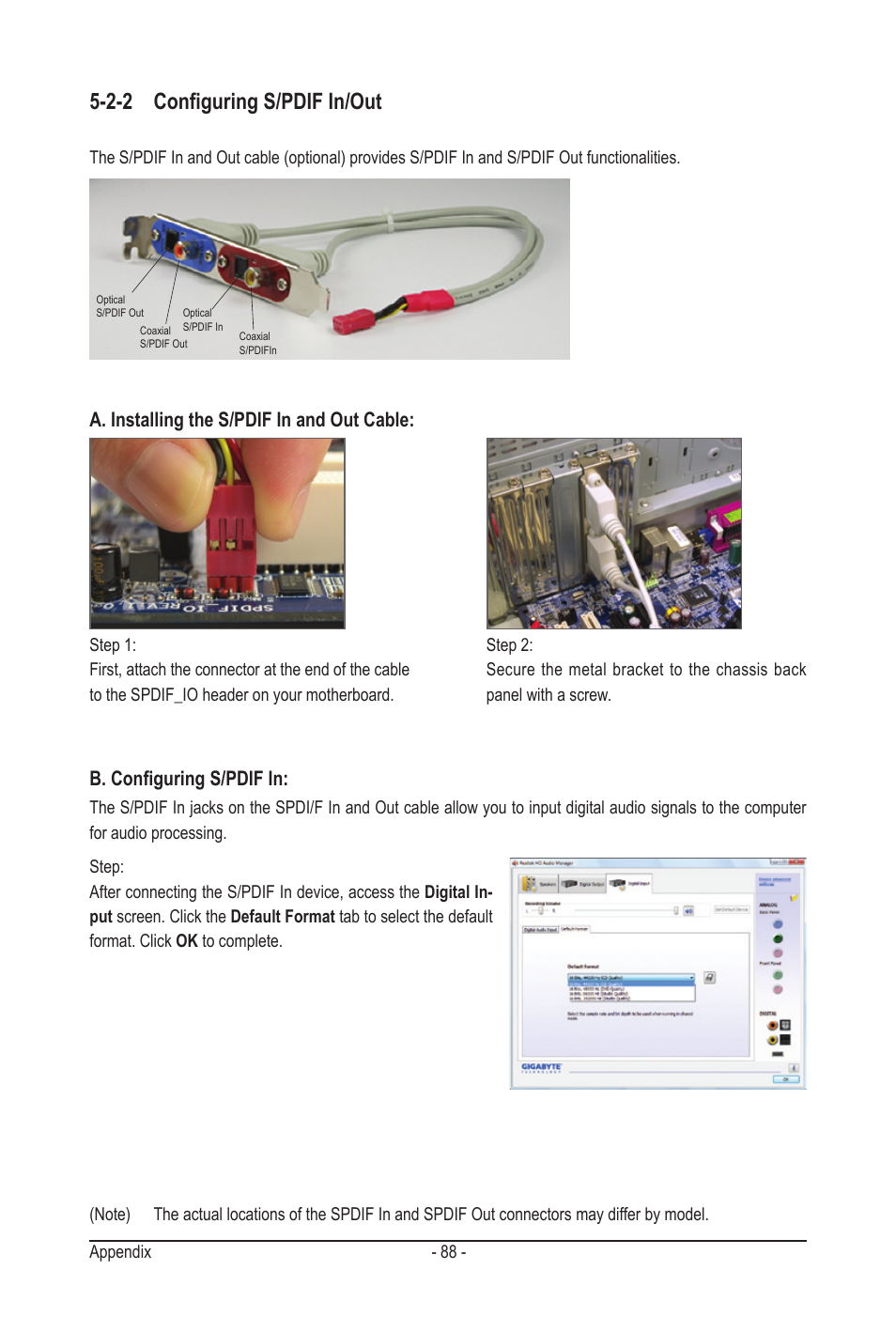 2-2 configuring s/pdif in/out | GIGABYTE GA-MA78LMT-S2H User Manual | Page 88 / 100