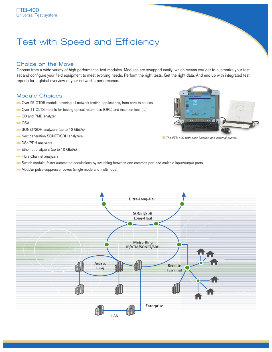 Test with speed and efficiency, Ftb-400 | Atec EXFO-FTB-400 User Manual | Page 3 / 12