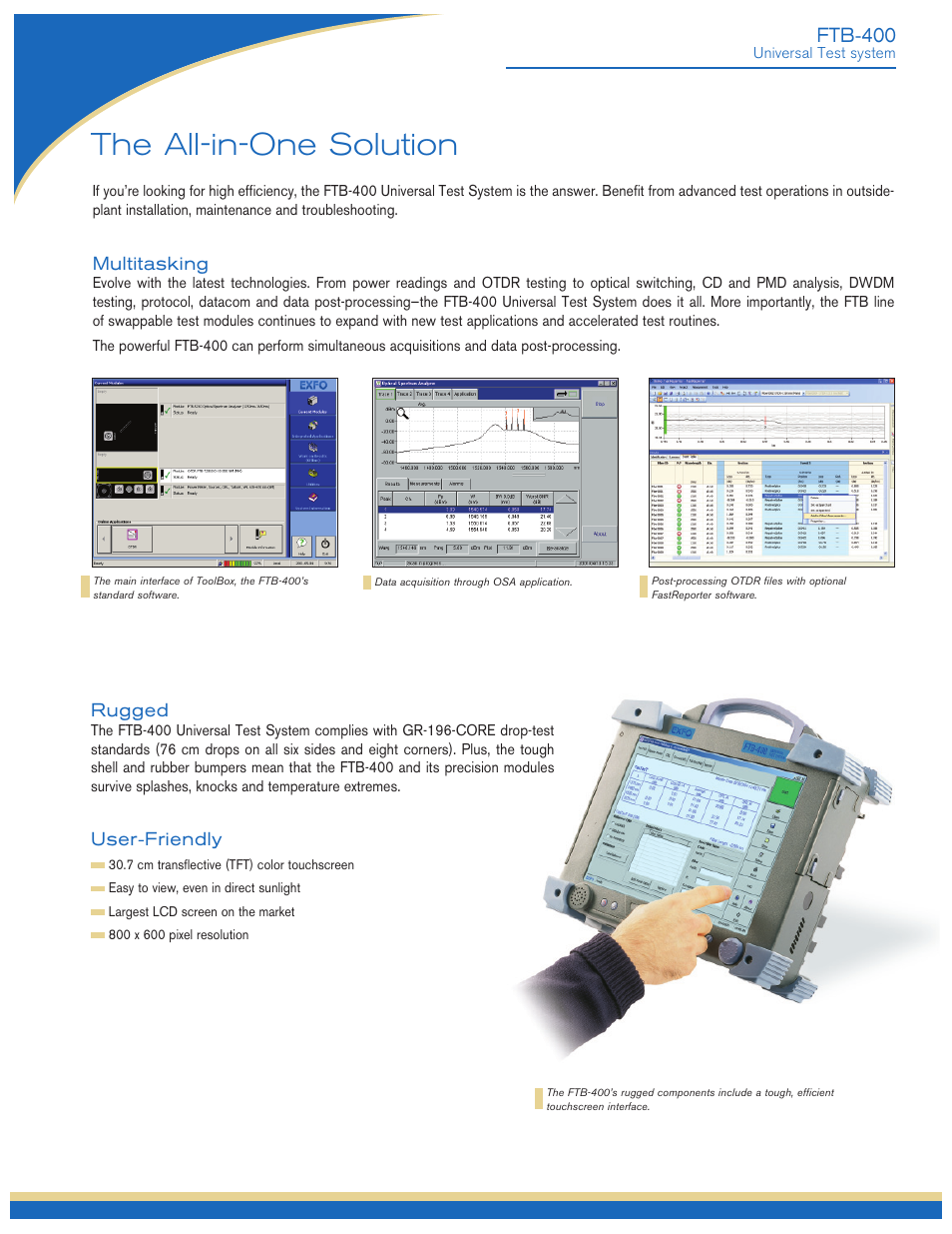 The all-in-one solution, Ftb-400 | Atec EXFO-FTB-400 User Manual | Page 4 / 12