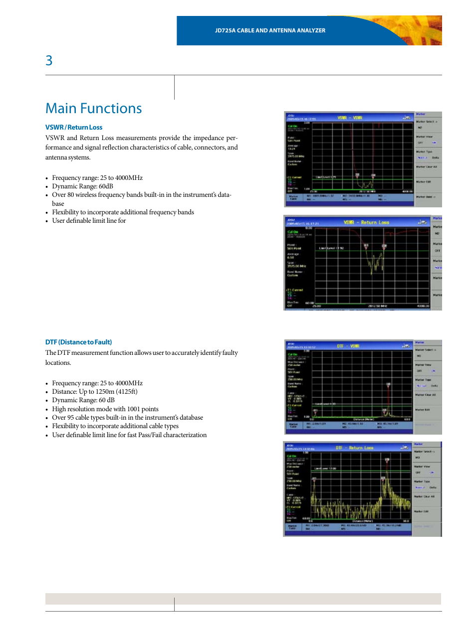 Main functions | Atec JDSU-JD725A User Manual | Page 3 / 8