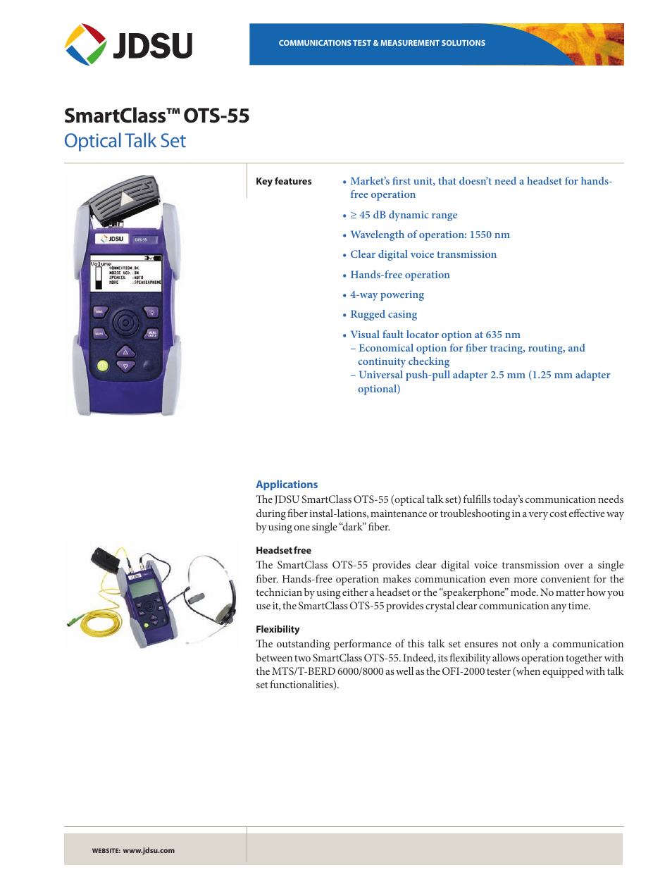 Atec JDSU-SmartClass-OTS-55 User Manual | 4 pages