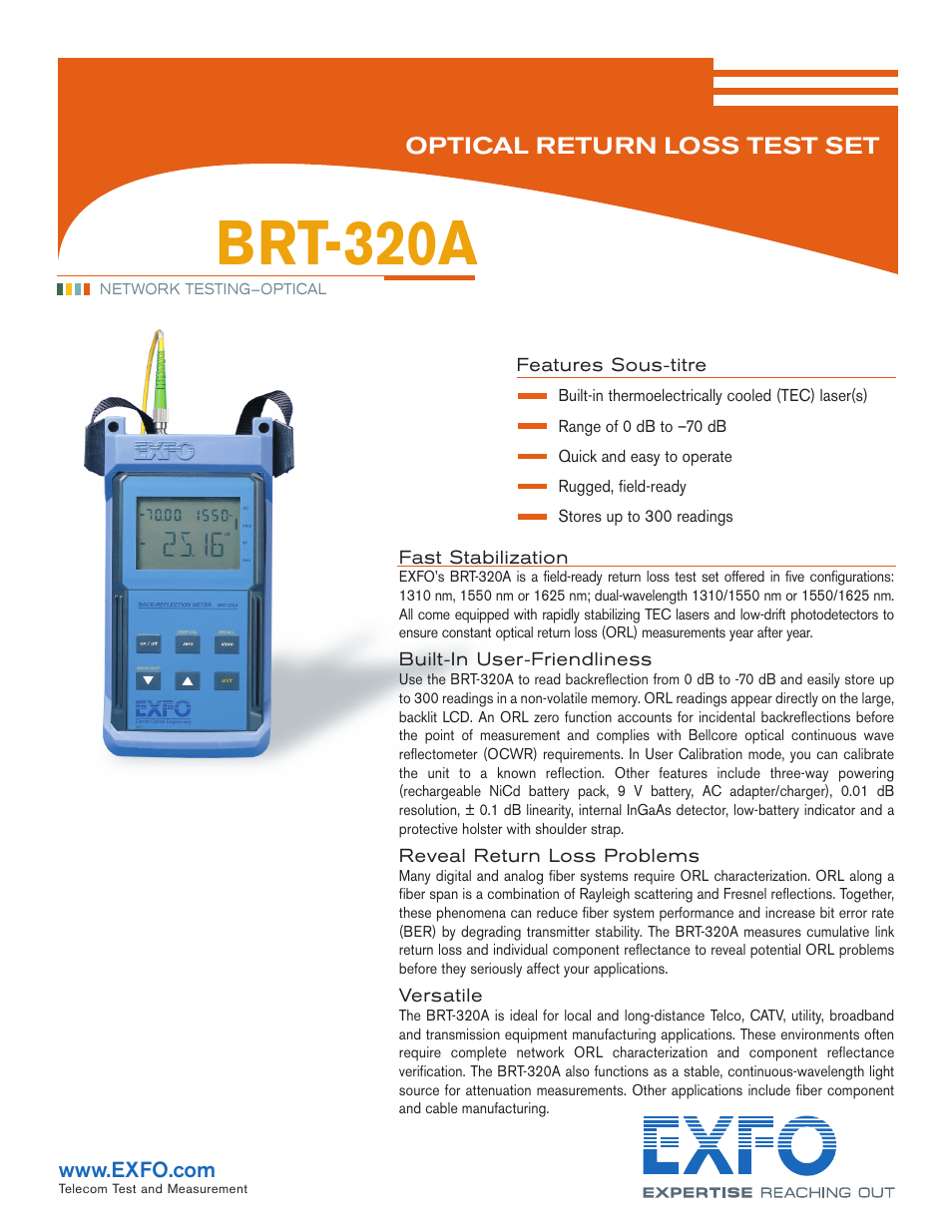 Atec EXFO-BRT-320A User Manual | 2 pages