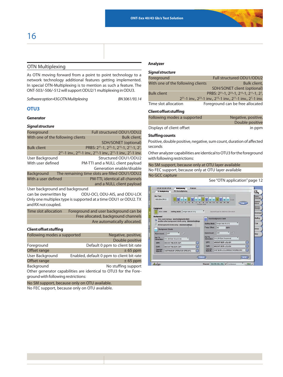 Otn multiplexing, Otu3 | Atec JDSU-ONT Series User Manual | Page 16 / 20