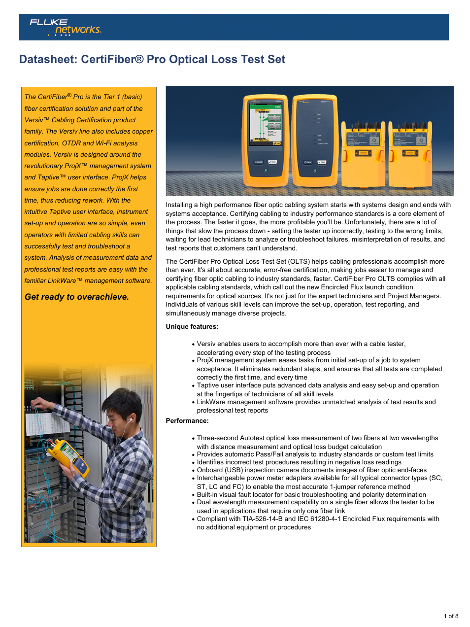 Atec Fluke-Certifiber User Manual | 8 pages