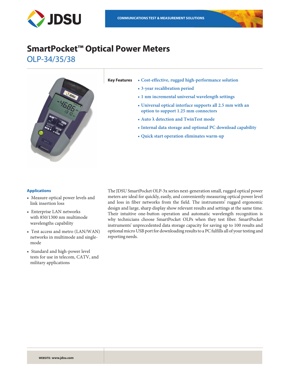 Atec JDSU-OLP-34-35-38 User Manual | 4 pages
