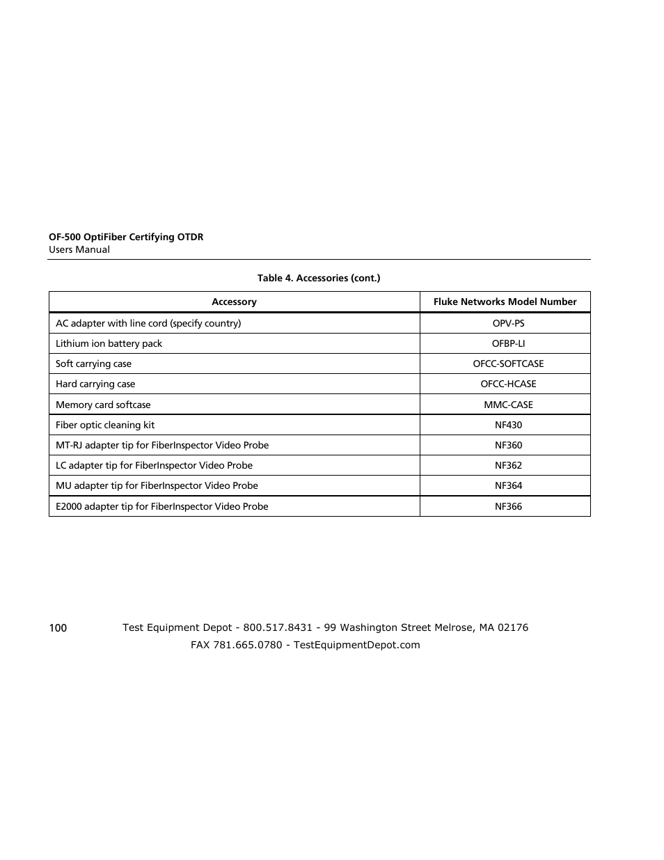 Atec Fluke-OF-500 User Manual | Page 110 / 133