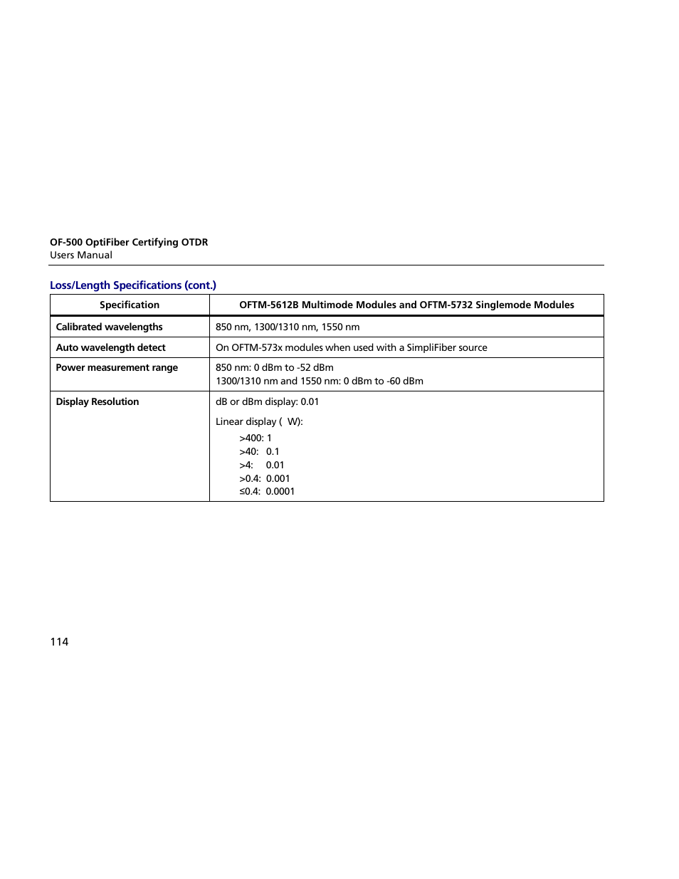 Atec Fluke-OF-500 User Manual | Page 124 / 133