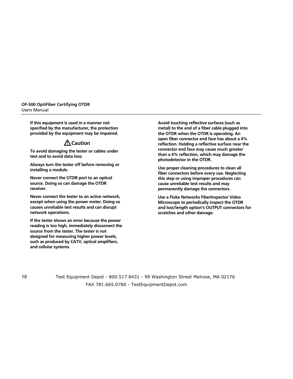 Atec Fluke-OF-500 User Manual | Page 20 / 133