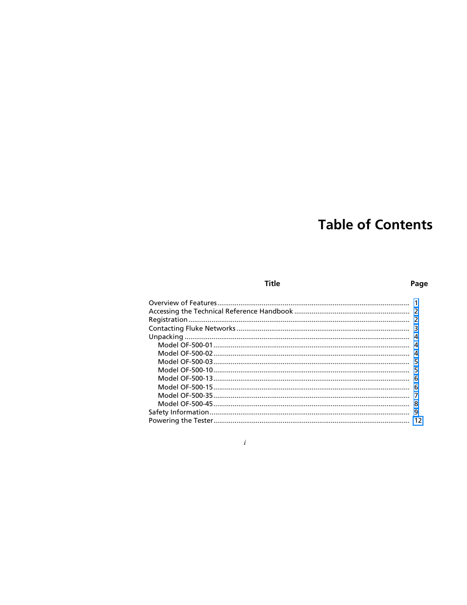 Atec Fluke-OF-500 User Manual | Page 3 / 133