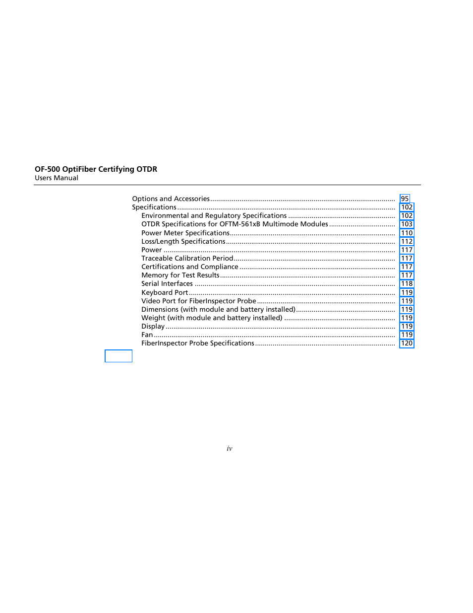 Atec Fluke-OF-500 User Manual | Page 6 / 133