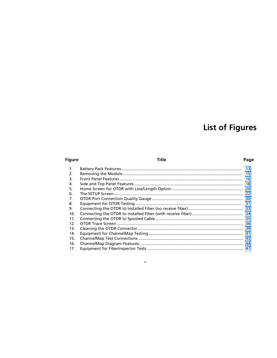 List of figures | Atec Fluke-OF-500 User Manual | Page 7 / 133