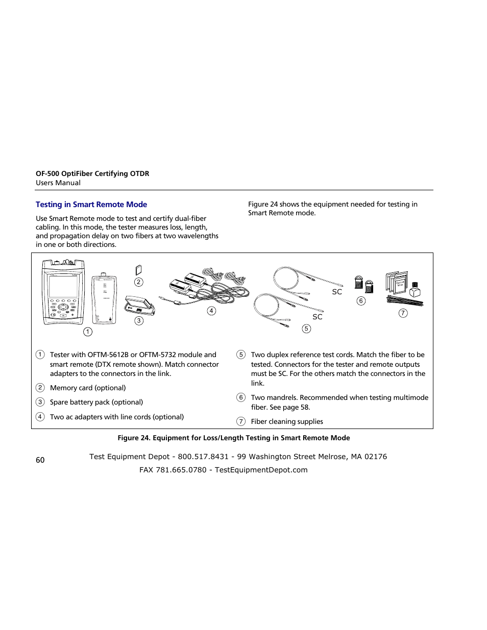 Testing in smart remote mode | Atec Fluke-OF-500 User Manual | Page 70 / 133