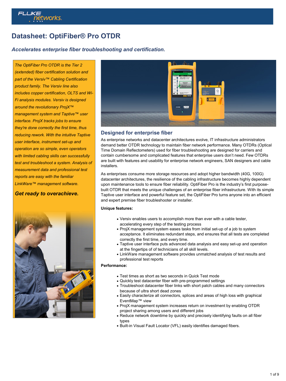 Atec Fluke-Optifiber-OTDR User Manual | 9 pages