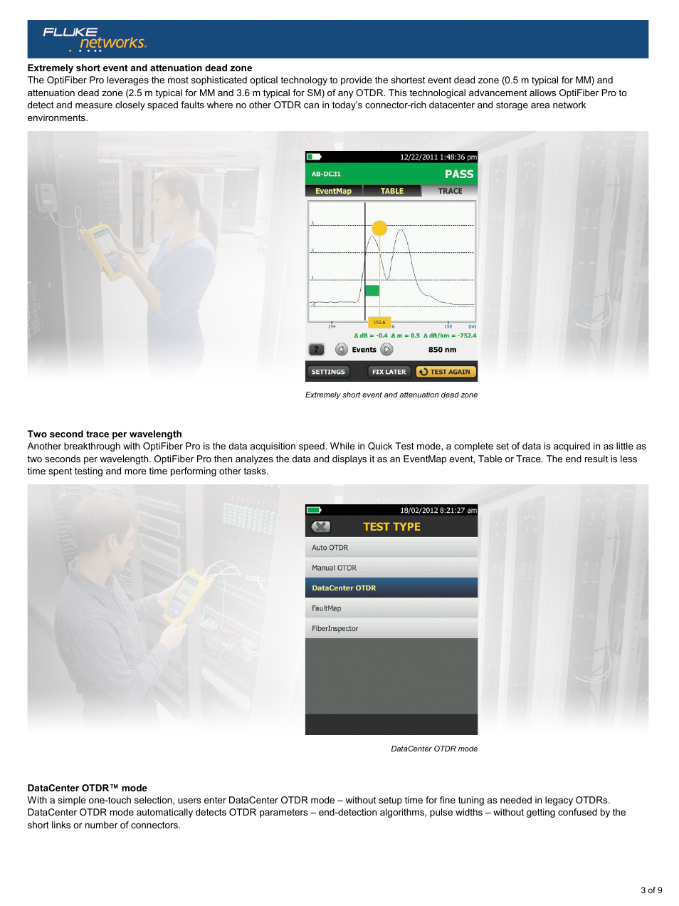 Atec Fluke-Optifiber-OTDR User Manual | Page 3 / 9