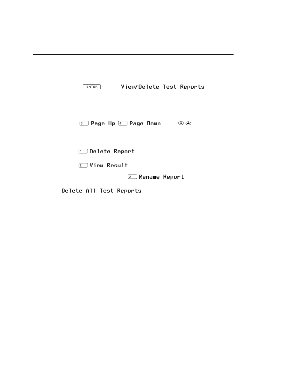 Viewing, renaming, and deleting test reports | Atec Fluke-DSP-2000 User Manual | Page 106 / 190