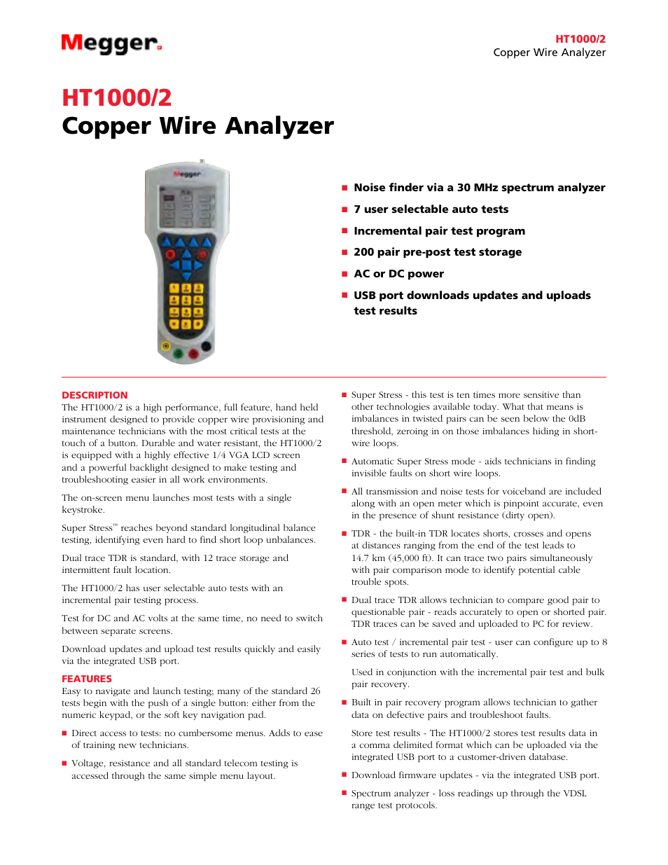 Atec Megger-HT1000-2 User Manual | 4 pages
