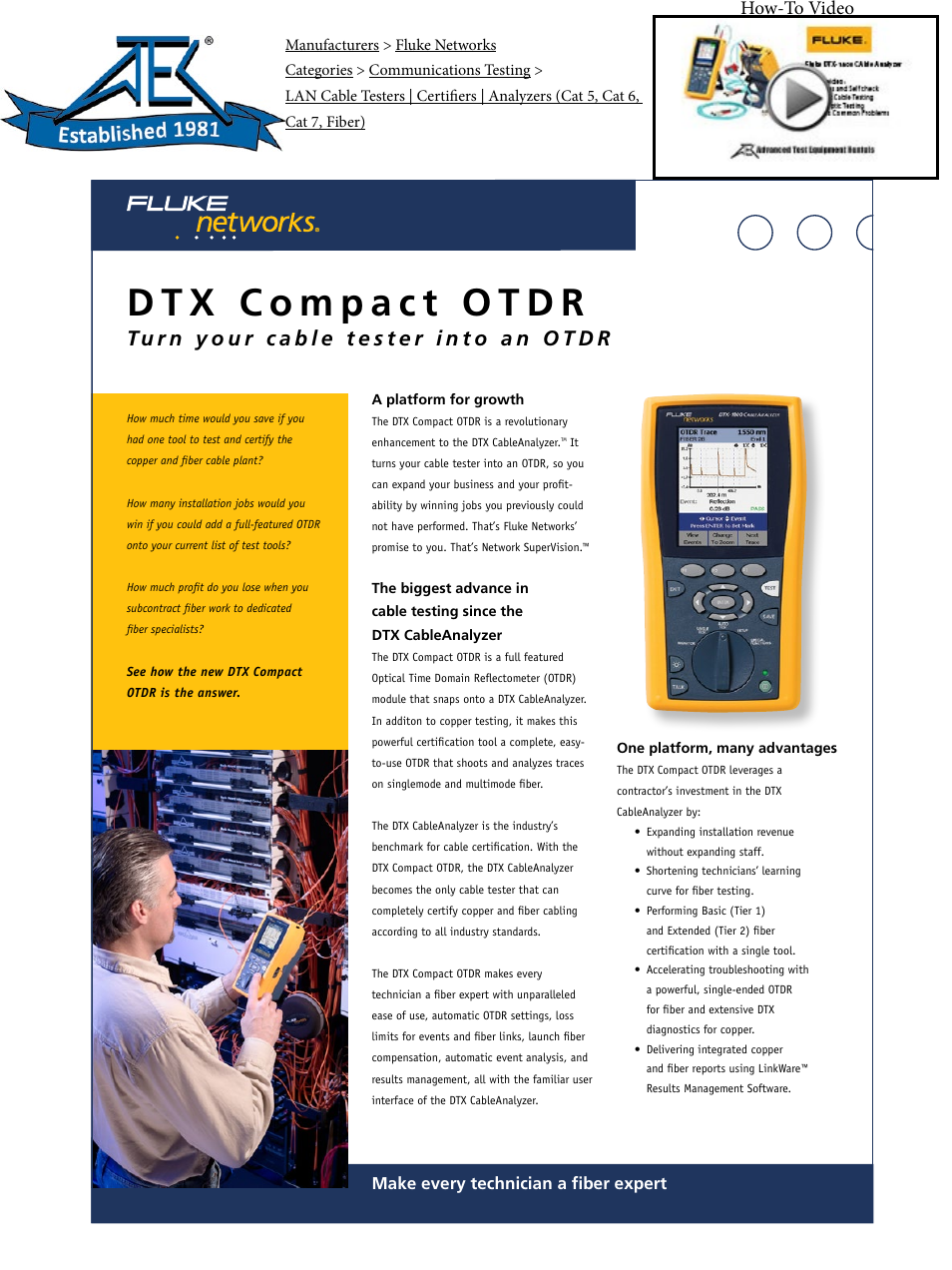 Atec Fluke-DTX Series User Manual | 4 pages