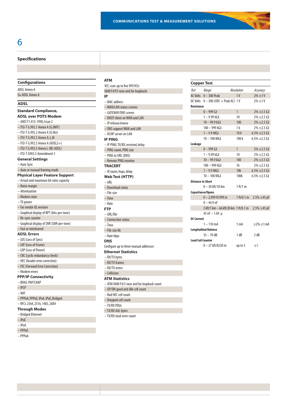 Atec JDSU-SC-ADSL User Manual | Page 6 / 8