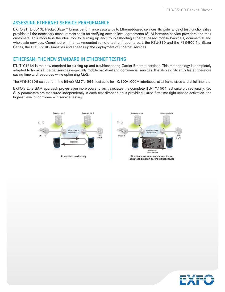 Assessing ethernet service performance, Ethersam: the new standard in ethernet testing | Atec EXFO-FTB-8510B User Manual | Page 2 / 10