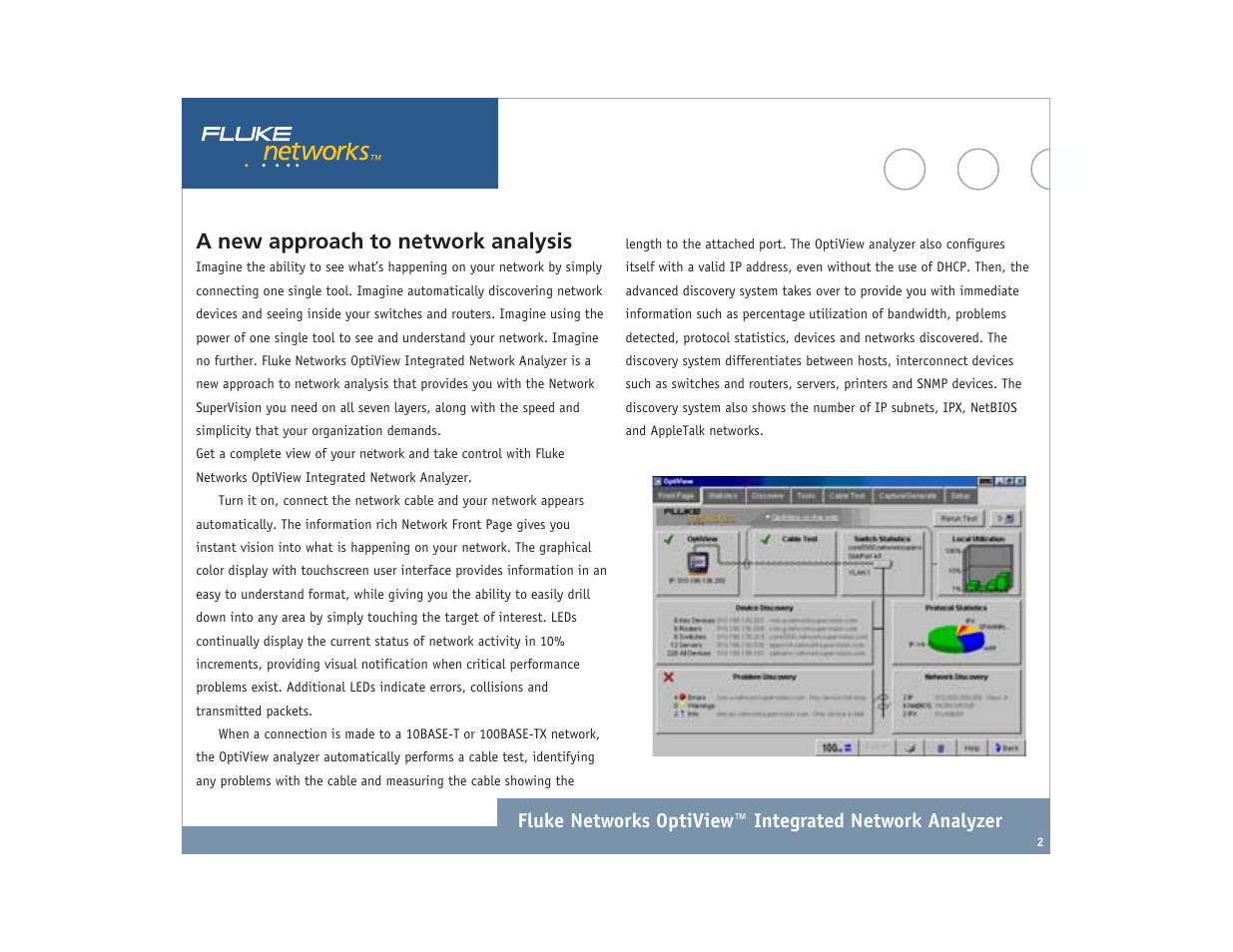 A new approach to network analysis | Atec Fluke-OptiView User Manual | Page 2 / 28
