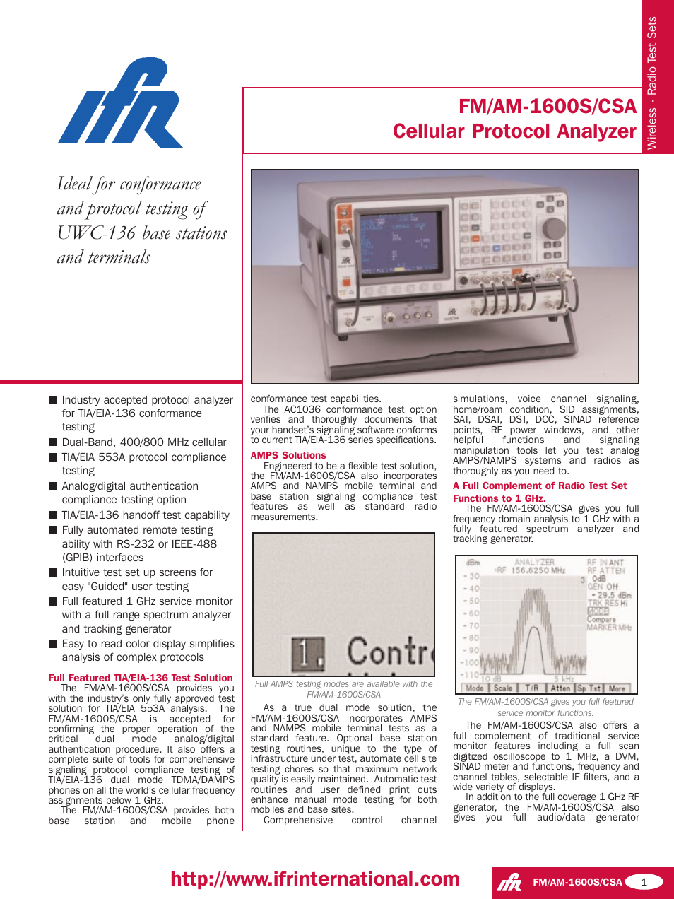 Atec IFR-Aeroflex-FMAM1600S User Manual | 4 pages