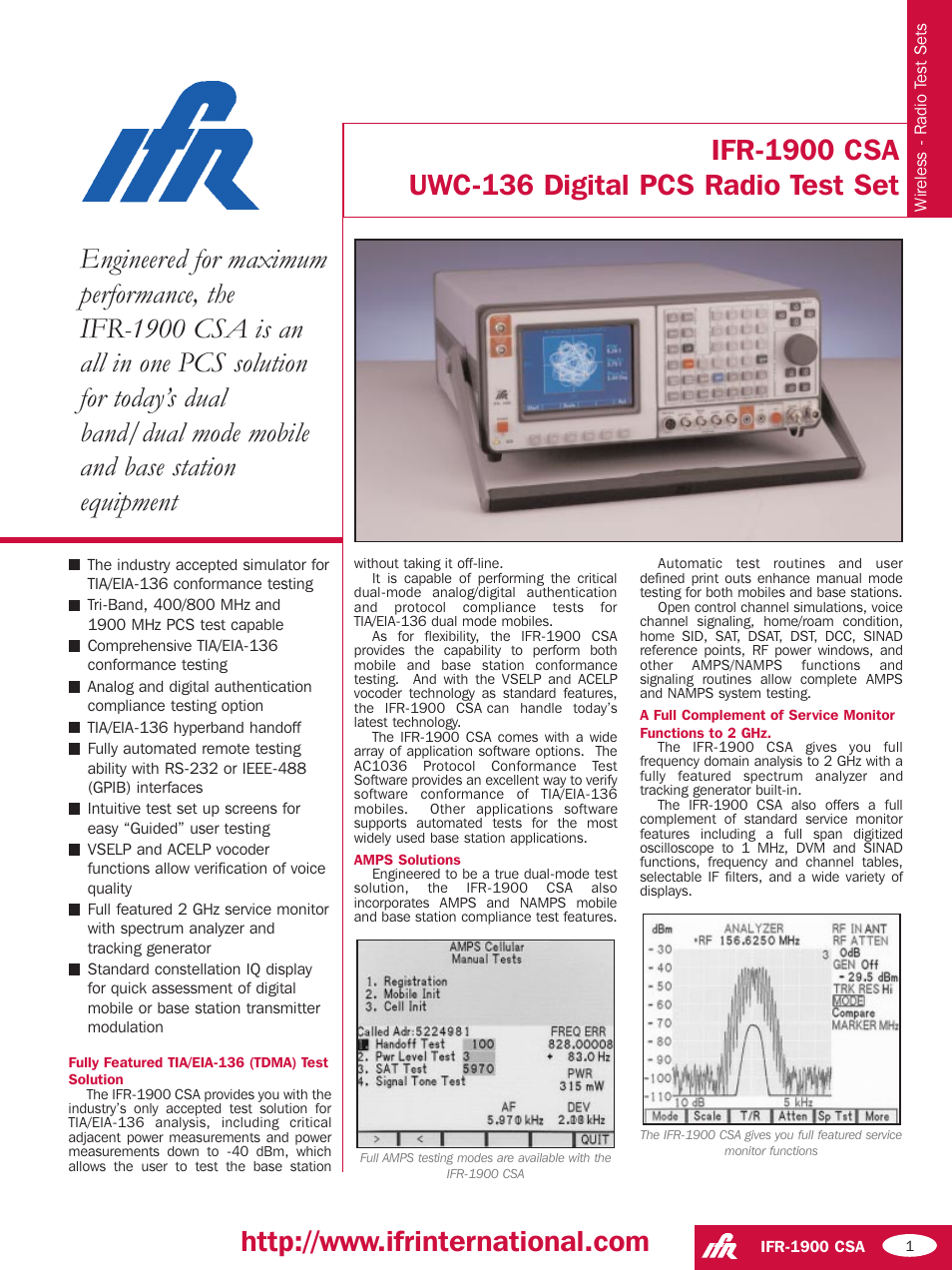 Atec IFR-1900CSA User Manual | 4 pages