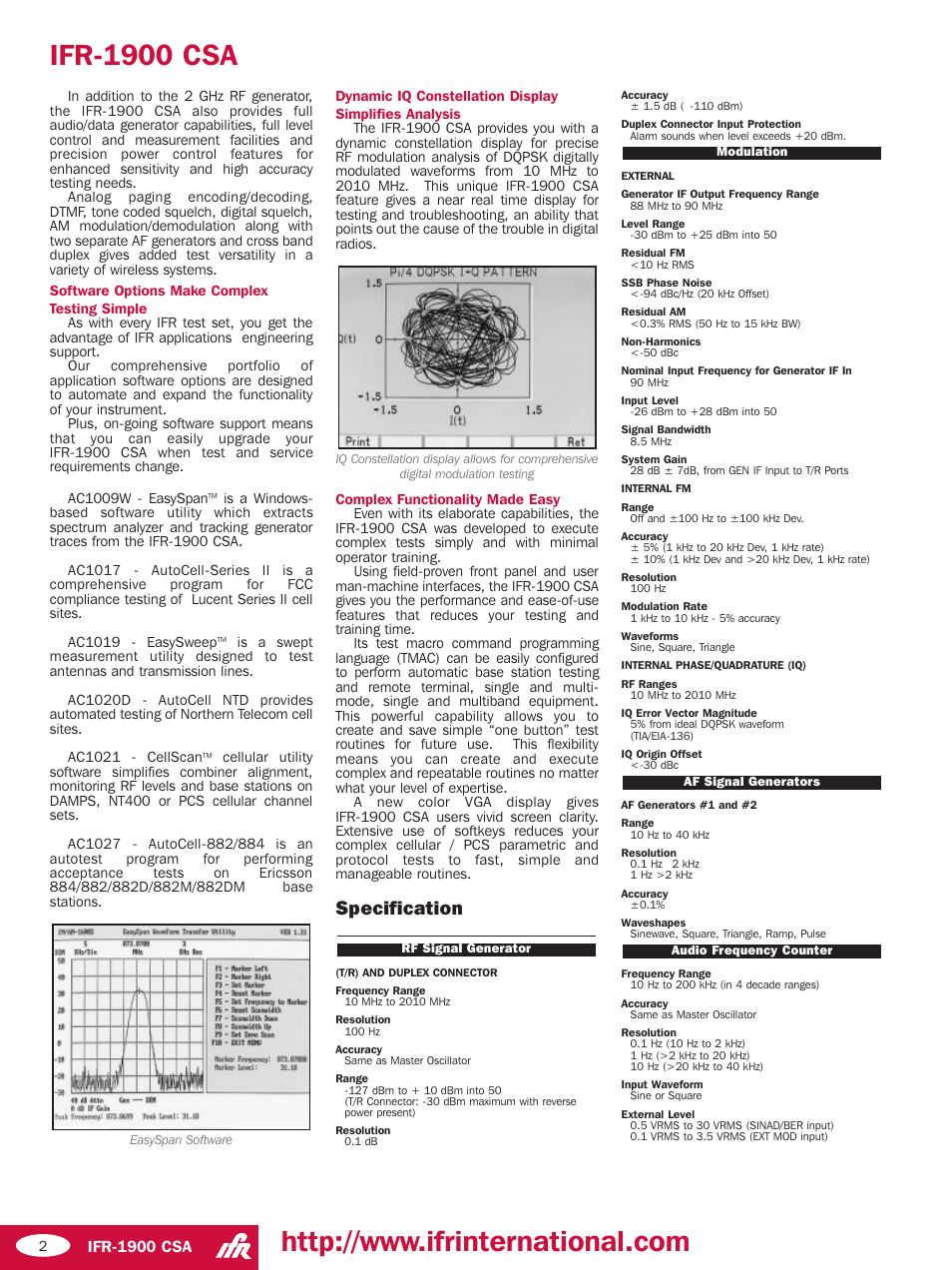 Ifr-1900 csa, Specification | Atec IFR-1900CSA User Manual | Page 2 / 4