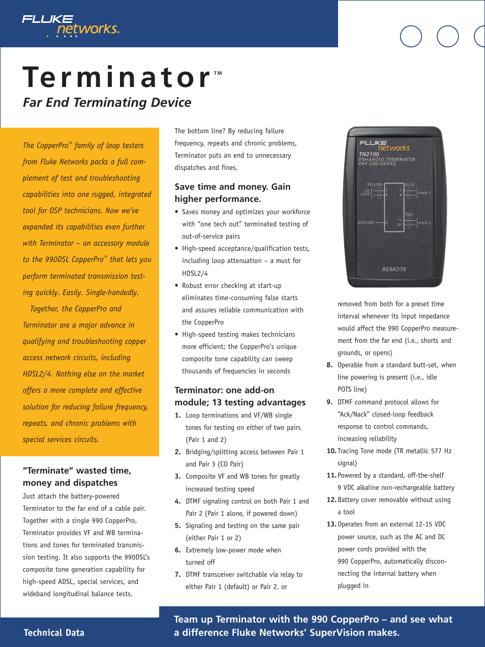 Atec Fluke-TN2100 User Manual | 3 pages