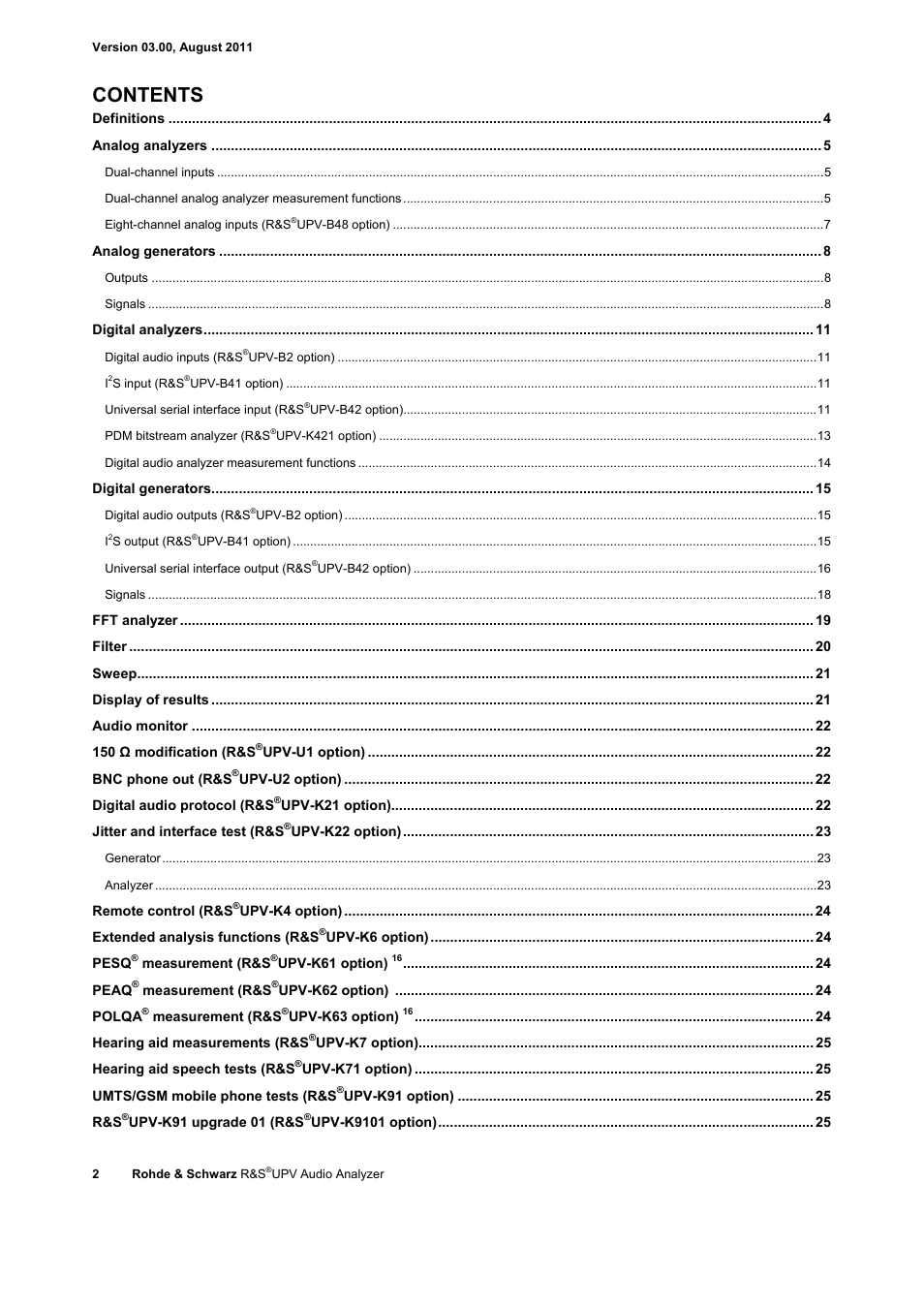 Atec Rohde-Schwarz-UPV User Manual | Page 2 / 28