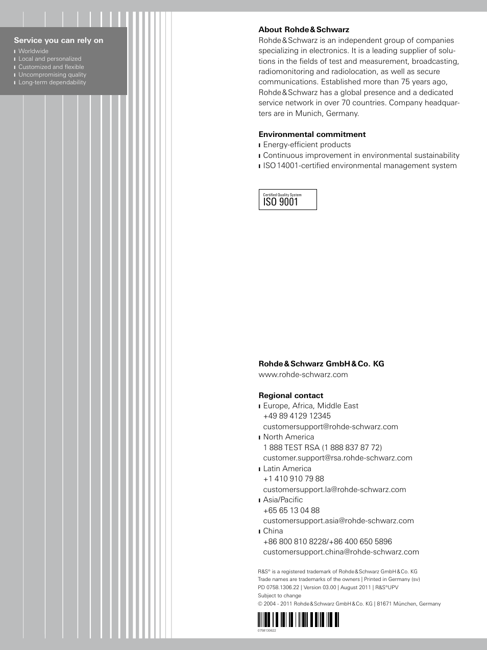 Iso 9001 | Atec Rohde-Schwarz-UPV User Manual | Page 28 / 28